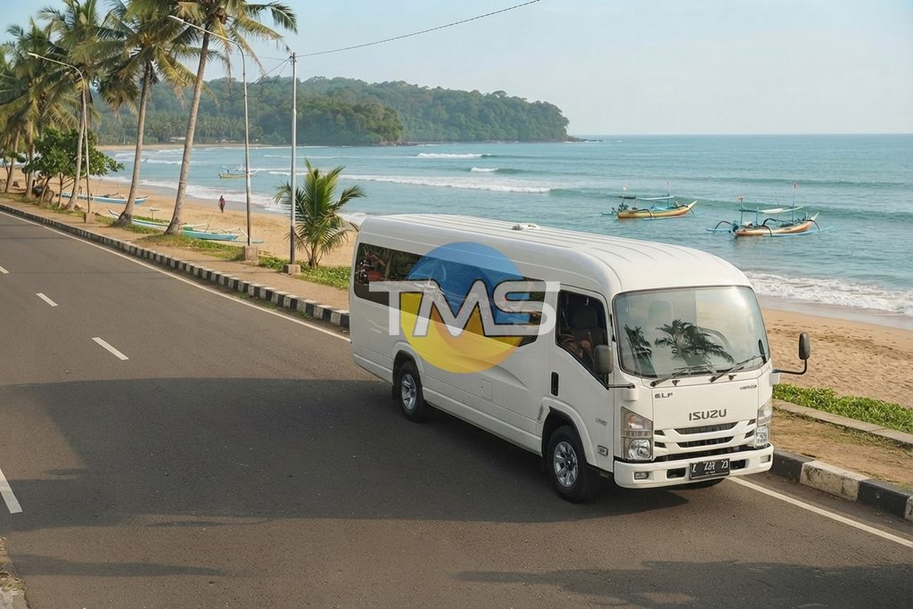 cari info untuk layanan rental elf long bandung pangandaran pakai jasa tomiorent